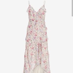 Guess Pink and Cream Floral High Low Dress